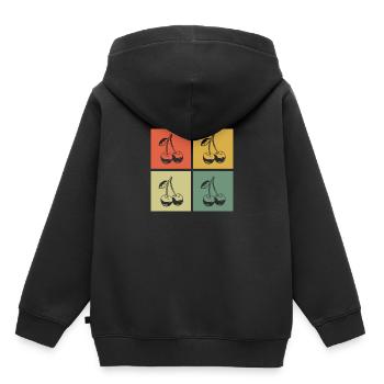 Cherry Fruit Retro Fruits Red Gift - Kids Premium Organic Hoodie - black - Back - AI Model Kid Male (0cm)
