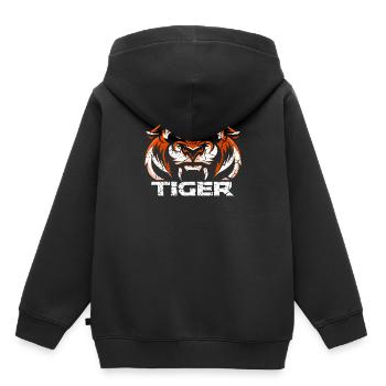 tiger - Kids Premium Organic Hoodie - black - Back - AI Model Kid Male (0cm)