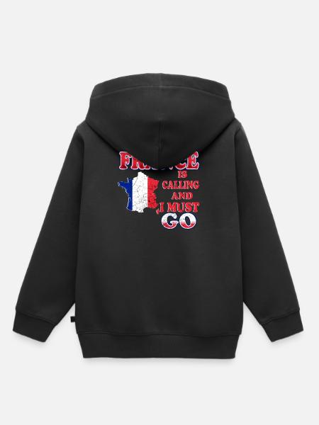 Frankreich - Kinder Premium Organic Hoodie - Schwarz