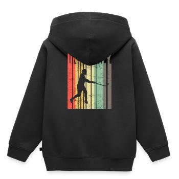 Unihockey - Kinder Premium Organic Hoodie - Schwarz - Hinten - AI Model Kid Male (0cm)