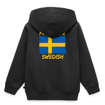 Proud to be Swedish - Kids Premium Organic Hoodie - black - Back - AI Model Kid Male (0cm)