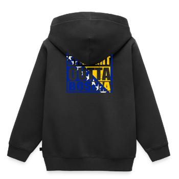 Straight Outta Bosnie - Sweat Premium à capuche enfant bio - noir - Dos - AI Model Kid Male (0cm)