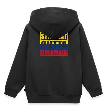 Straight Outta Colombie - Sweat Premium à capuche enfant bio - noir - Dos - AI Model Kid Male (0cm)