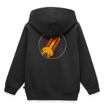 Navette spatiale fusée vaisseau spatial - Sweat Premium à capuche enfant bio - noir - Dos - AI Model Kid Male (0cm)