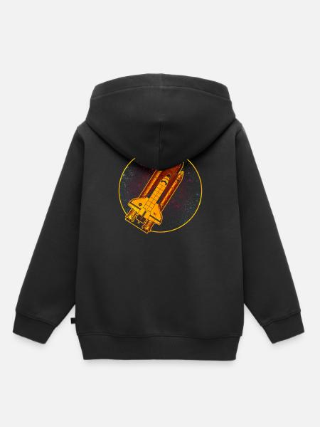Space Shuttle Rakete Raumschiff - Kinder Premium Organic Hoodie - Schwarz