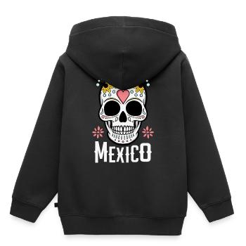 Crâne de sucre Mexique - Sweat Premium à capuche enfant bio - noir - Dos - AI Model Kid Male (0cm)