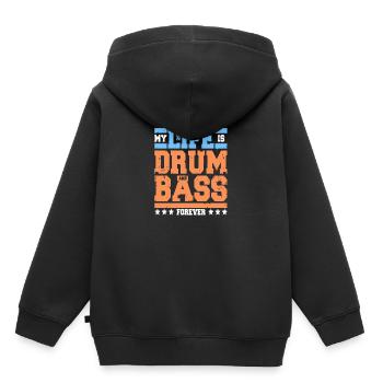 drum and bass - Kinder Premium Organic Hoodie - Schwarz - Hinten - AI Model Kid Male (0cm)