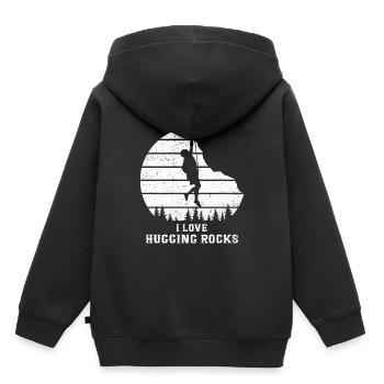 I Love Hugging Rocks Bouldering Rock Boulder Climb - Kinder Premium Organic Hoodie - Schwarz - Hinten - AI Model Kid Male (0cm)