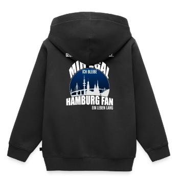 Hamburg Fan ein Leben lang - Kinder Premium Organic Hoodie - Schwarz - Hinten - AI Model Kid Male (0cm)