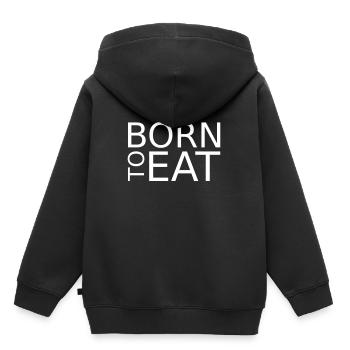 né pour manger - Sweat Premium à capuche enfant bio - noir - Dos - AI Model Kid Male (0cm)