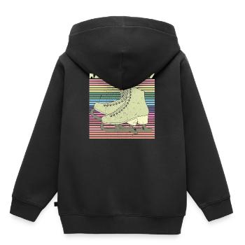 Patin à glace Patinoire Sport d'hiver - Sweat Premium à capuche enfant bio - noir - Dos - AI Model Kid Male (0cm)