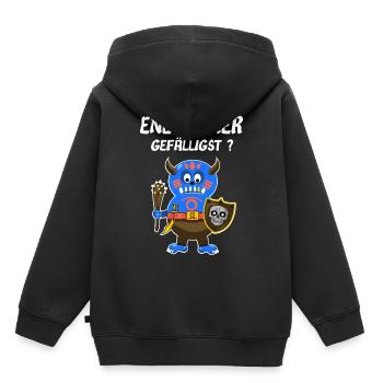 Endgegner im Rollenspiel gefälligst - T Shirt - Kinder Premium Organic Hoodie - Schwarz - Hinten - AI Model Kid Male (0cm)