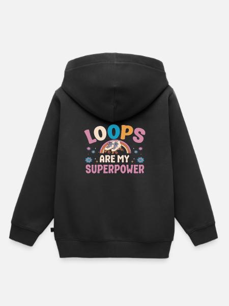 Rollerskater Party Loops Are My Superpower Gift - Kinder Premium Organic Hoodie - Schwarz