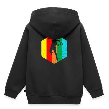 tennis - Sweat Premium à capuche enfant bio - noir - Dos - AI Model Kid Male (0cm)