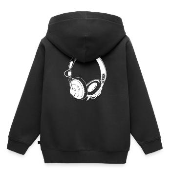 casque - Sweat Premium à capuche enfant bio - noir - Dos - AI Model Kid Male (0cm)