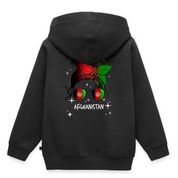 Afghanistan - Kinder Premium Organic Hoodie - Schwarz - Hinten - AI Model Kid Male (0cm)