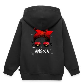 Angola - Sweat Premium à capuche enfant bio - noir - Dos - AI Model Kid Male (0cm)