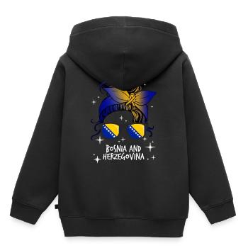 Bosnien und Herzegowina - Kinder Premium Organic Hoodie - Schwarz - Hinten - AI Model Kid Male (0cm)