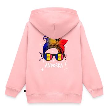 Andorra - Kinder Premium Organic Hoodie - Rosa - Hinten - AI Model Kid Female (0cm)