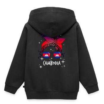 Cambodge - Sweat Premium à capuche enfant bio - noir - Dos - AI Model Kid Male (0cm)