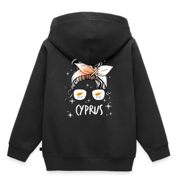 Zypern - Kinder Premium Organic Hoodie - Schwarz - Hinten - AI Model Kid Male (0cm)