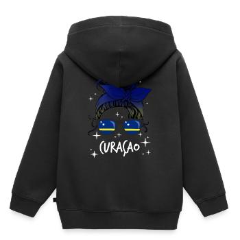 Curaçao - Kinder Premium Organic Hoodie - Schwarz - Hinten - AI Model Kid Male (0cm)