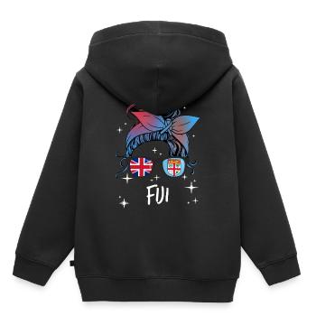 Fiji - Kids Premium Organic Hoodie - black - Back - AI Model Kid Male (0cm)