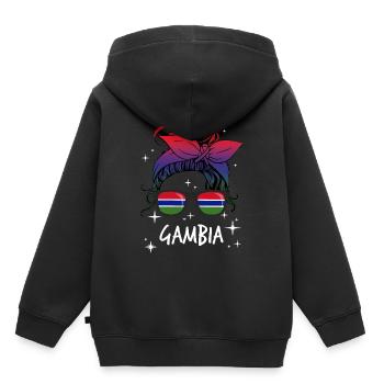 Gambie - Sweat Premium à capuche enfant bio - noir - Dos - AI Model Kid Male (0cm)