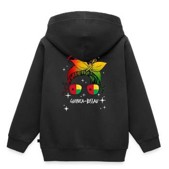 Guinée-Bissau - Sweat Premium à capuche enfant bio - noir - Dos - AI Model Kid Male (0cm)