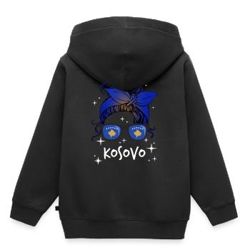 Kosovo - Kinder Premium Organic Hoodie - Schwarz - Hinten - AI Model Kid Male (0cm)