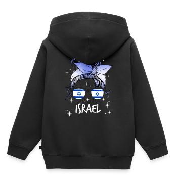 Israel - Kinder Premium Organic Hoodie - Schwarz - Hinten - AI Model Kid Male (0cm)