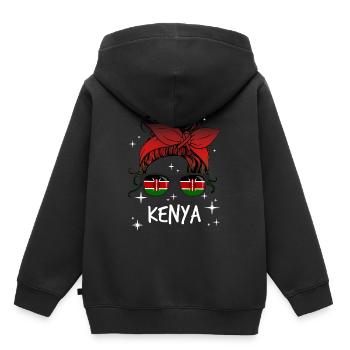 Kenya - Sweat Premium à capuche enfant bio - noir - Dos - AI Model Kid Male (0cm)