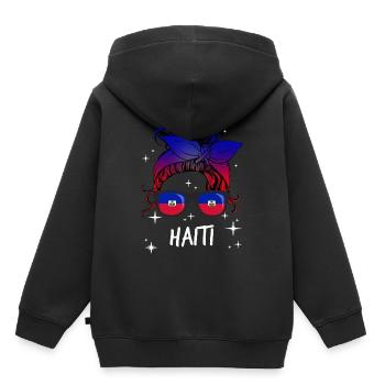 Haïti - Sweat Premium à capuche enfant bio - noir - Dos - AI Model Kid Male (0cm)