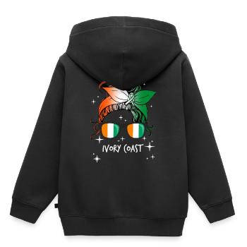 Ivory Coast - Kids Premium Organic Hoodie - black - Back - AI Model Kid Male (0cm)