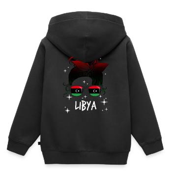 Libya - Kids Premium Organic Hoodie - black - Back - AI Model Kid Male (0cm)
