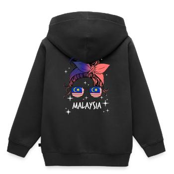 Malaisie - Sweat Premium à capuche enfant bio - noir - Dos - AI Model Kid Male (0cm)