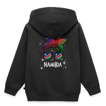 Namibie - Sweat Premium à capuche enfant bio - noir - Dos - AI Model Kid Male (0cm)