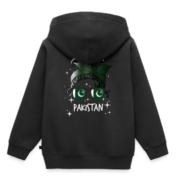 Pakistan - Sweat Premium à capuche enfant bio - noir - Dos - AI Model Kid Male (0cm)