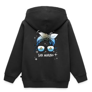 San Marino - Kids Premium Organic Hoodie - black - Back - AI Model Kid Male (0cm)