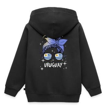 Uruguay - Sweat Premium à capuche enfant bio - noir - Dos - AI Model Kid Male (0cm)