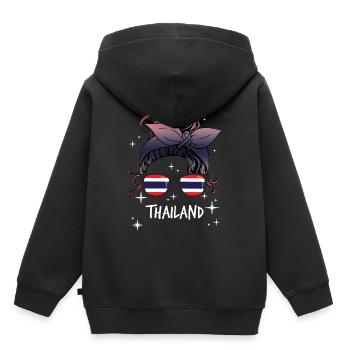 Thailand - Kinder Premium Organic Hoodie - Schwarz - Hinten - AI Model Kid Male (0cm)