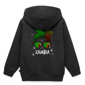 Sambia - Kinder Premium Organic Hoodie - Schwarz - Hinten - AI Model Kid Male (0cm)