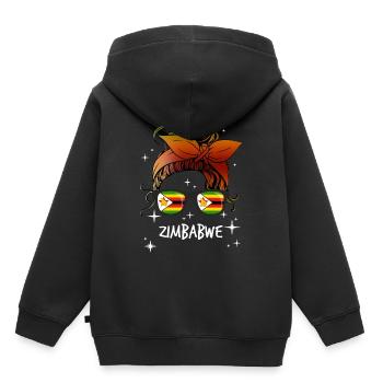 Zimbabwe - Sweat Premium à capuche enfant bio - noir - Dos - AI Model Kid Male (0cm)