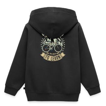 Abenteuer Fahrrad - Kinder Premium Organic Hoodie - Schwarz - Hinten - AI Model Kid Male (0cm)