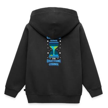 Changement climatique - Changement climatique - Sweat Premium à capuche enfant bio - noir - Dos - AI Model Kid Male (0cm)