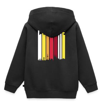 Retro Cologne Cologne Skyline cadeau - Sweat Premium à capuche enfant bio - noir - Dos - AI Model Kid Male (0cm)