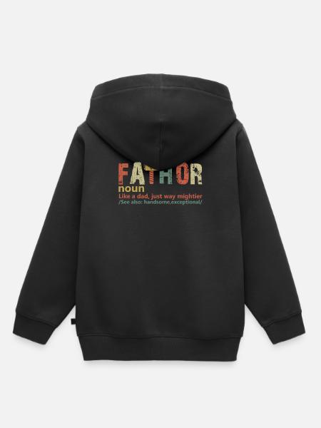 Vintage Fathor Verjaardag Vaderdag Grappige Vader - Kinder Premium hoodie biologisch - zwart
