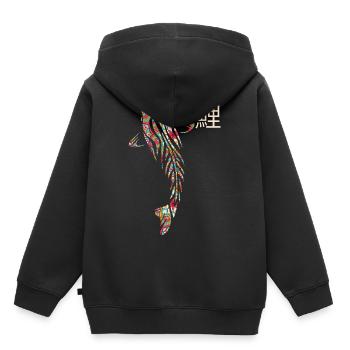 Koi Carpes mosaïque Mandala - Sweat Premium à capuche enfant bio - noir - Dos - AI Model Kid Male (0cm)