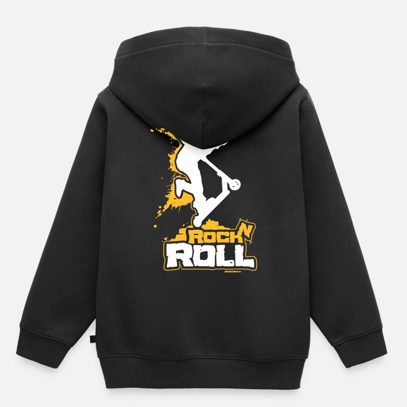 Scooter Stunt Roller Rock n Roll - Sweat Premium à capuche enfant bio - noir