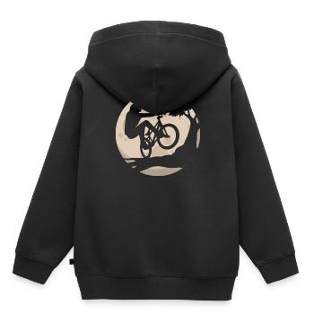 VTT au clair de lune - Sweat Premium à capuche enfant bio - noir - Dos - AI Model Kid Male (0cm)